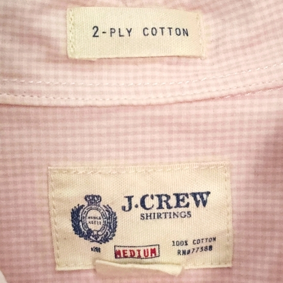 J. Crew Shirtings Men's Button Down Shirt Pink Medium Checked Business Preppy - Picture 4 of 10